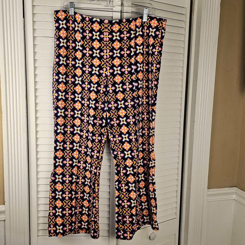 Maeve Anthropologie Geometric Cropped Wide Leg Kick Flare Trouser Pants XL